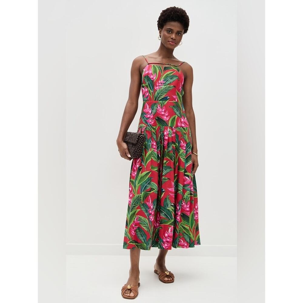 Farm Rio Red Dream Garden Maxi Dress XS - Picture 7 of 9